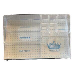 Clearly Chic Large Clear Acrylic Cosmetic Tray 9 Compartments